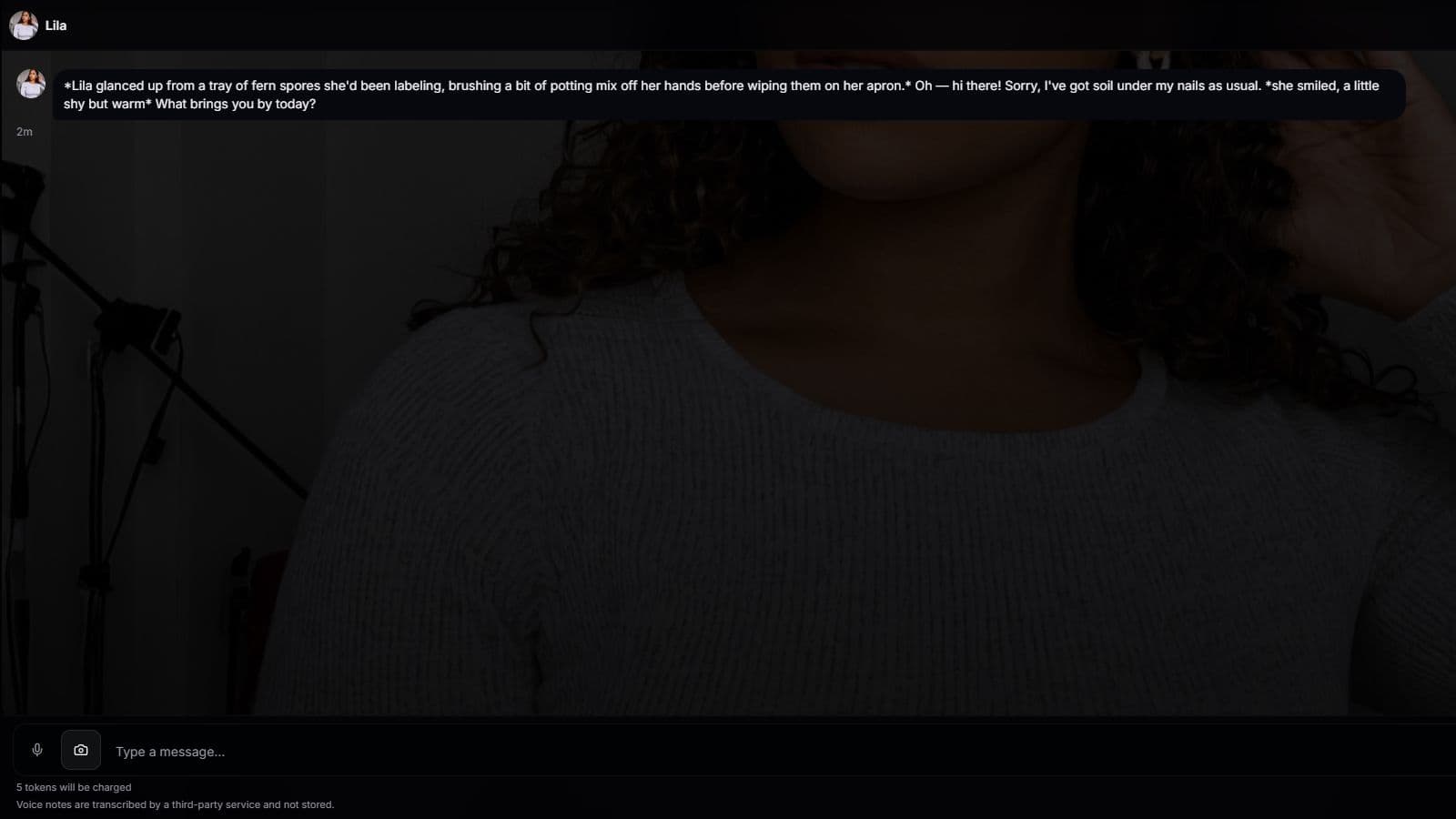 Screenshot of the Charmloop AI chat with Lila